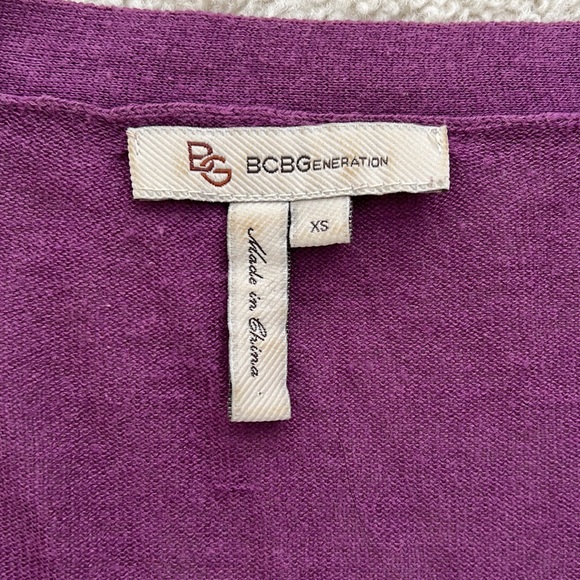 BCBGeneration purple abs gray striped cardigan - Picture 6 of 7